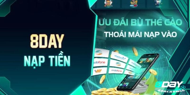 Các phương thức nạp tiền 8Day phổ biến hiện nay